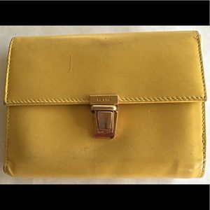 FLASH SALE!✅ Vintage Prada Patent Yellow Wallet